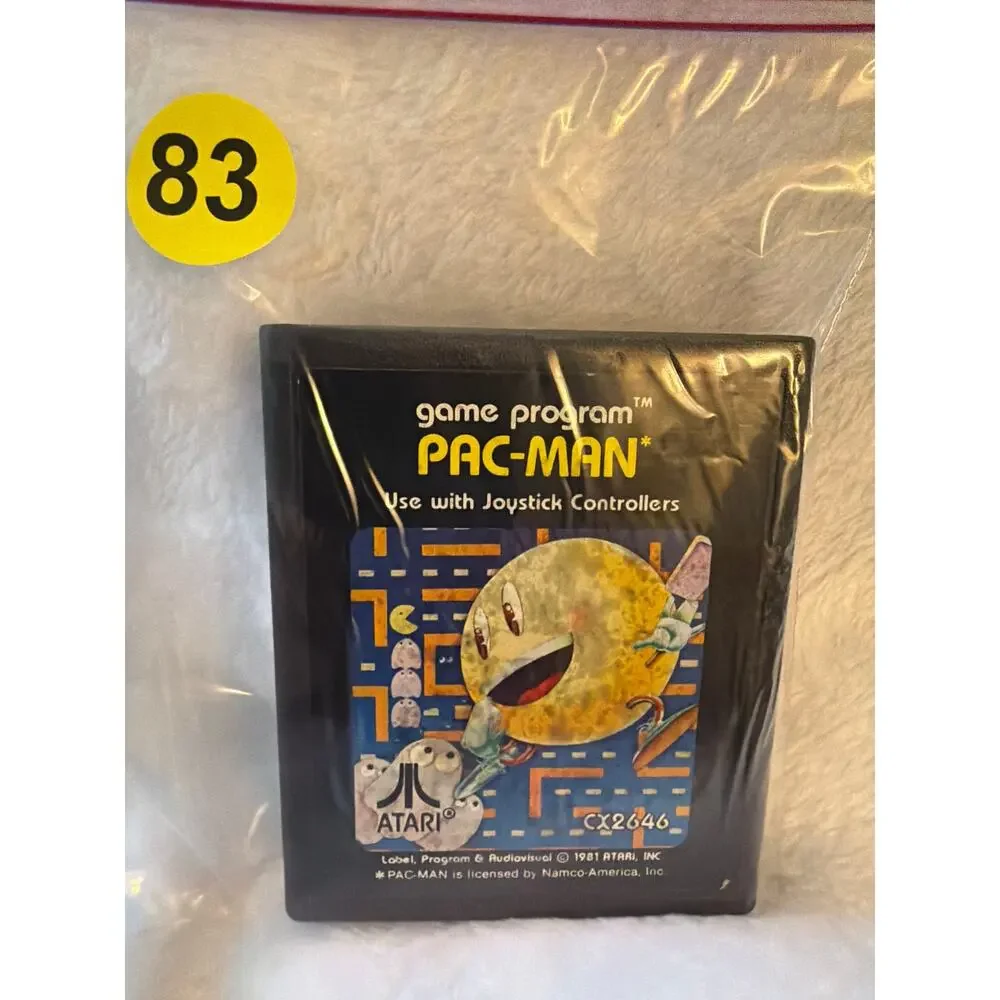 Atari 2600 Game Program Pac-Man CX2646 1981 Video Game Cartridge Vintage Retro